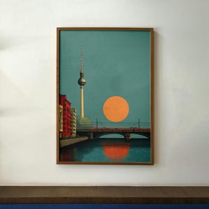 Berlin TV Tower Art Print: Retro German Landmark Decor (Digital Download)