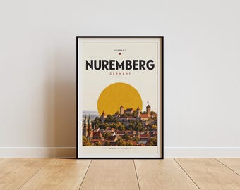 Nuremberg Travel Poster, Nurnberg Germany Print, Nuremberg Castle Art, Germany Wall Art, Kaiserburg Poster, Bavaria Decor (Digital Download)