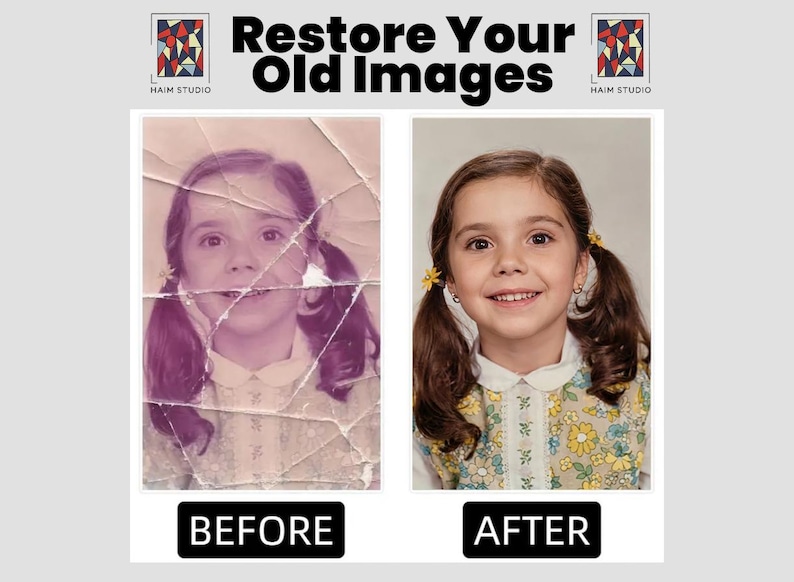fotorestaurering Reparera gammalt foto: Photoshop-restaurering Restaureringstjänst för skadade foton | digital restaurering, restaurering av gamla foton bild 5