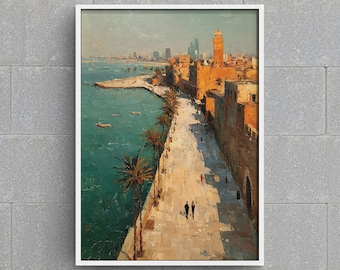 Tripoli Libya Print | Red Castle, Mediterranean Corniche (Digital Download)