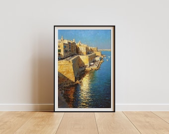 Malta Print Art: Valletta Cityscape Wall Art (Digital Download)