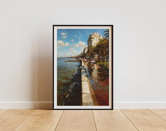 Uruguai Rambla: Pintura costeira de Montevidéu (Download digital)