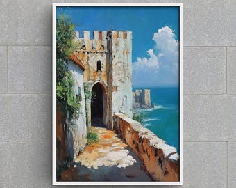 Dubrovnik Croatia: Coastal Fortress Wall Art (Digital Print)