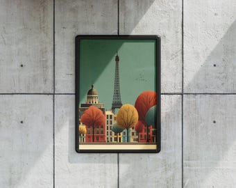 Autumn in Paris Cityscape Wall Art (Digital Download)