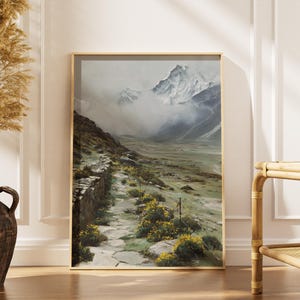 Everest Base Camp Print | Himalayan Mountain Art | Nepal Trekking Gift | Snowy Peak Landscape | Wanderlust Hiker Decor