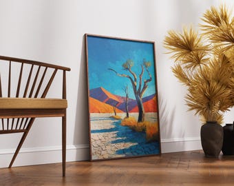 Namibia Wall Art Deadvlei Print Sossusvlei Desert Landscape Red Dunes Digital Download