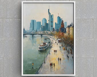 飛行機の油絵：夕焼けの空のアート、ボーイングのアートワーク 10 x 10