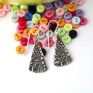 Sterling Silver Triangle Drop Earrings