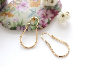 Elongated Gold-Filled Hoop Earrings