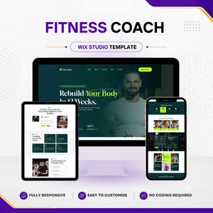 Plantilla web de Wix Studio para entrenadores físicos / Vitara - Sitio web de entrenamiento personal / Diseño de Wix Studio