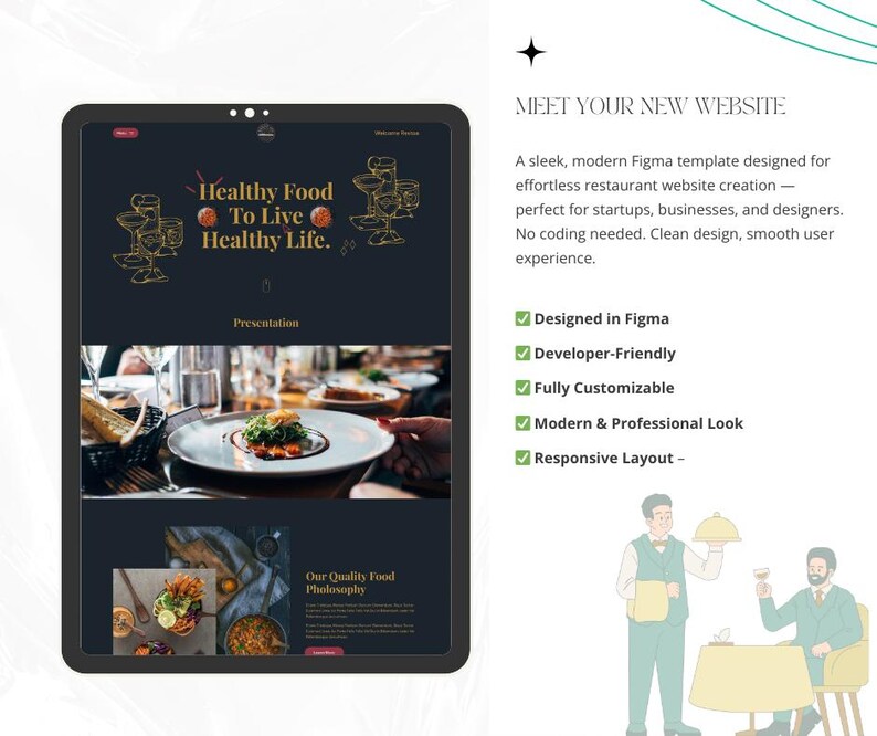 Restaurant Website Figma Template | Modern Dining UI Kit (digital ...
