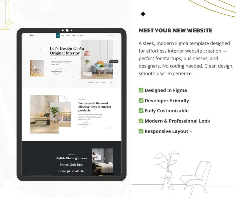 Interior Design Website Figma Template | Modern Studio UI Kit - Etsy