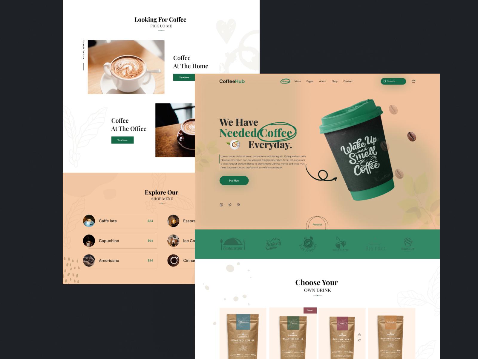 Cafe Website Template | Modern Coffee Shop Figma UI Kit (digital File ...