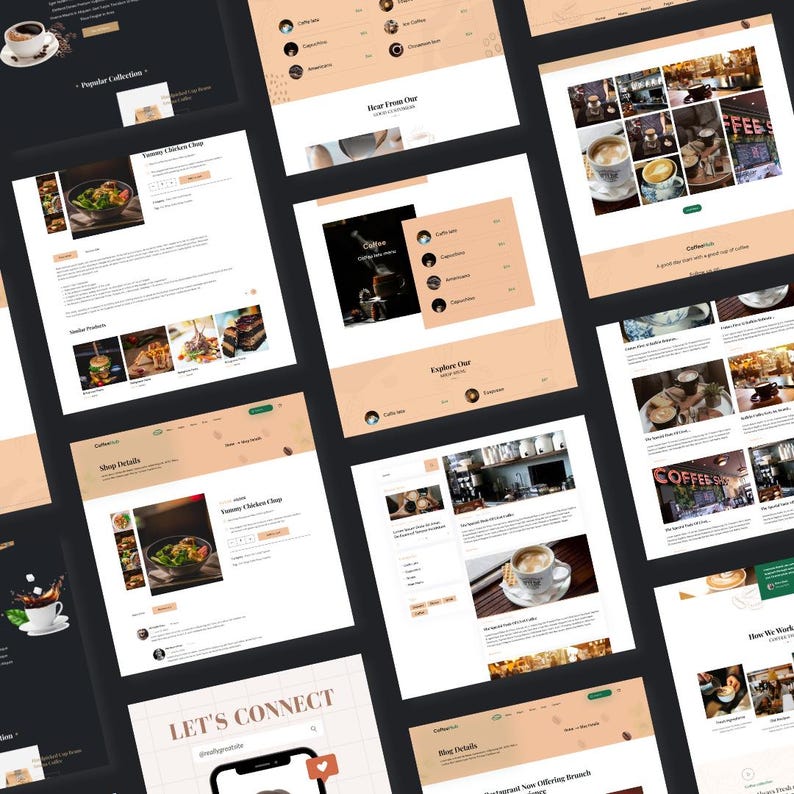 Cafe Website Template | Modern Coffee Shop Figma UI Kit (digital File ...