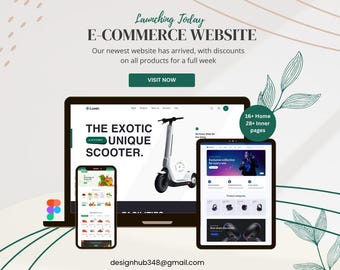 Modelo de site de e-commerce para Figma | Kit de interface de usuário moderno para loja virtual