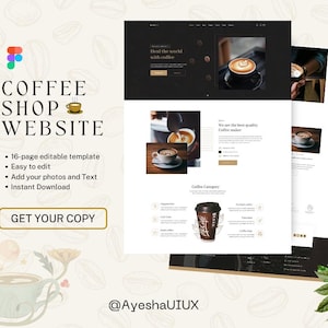 Coffee Shop Shopify Theme: Cafe Website Template Figma Design