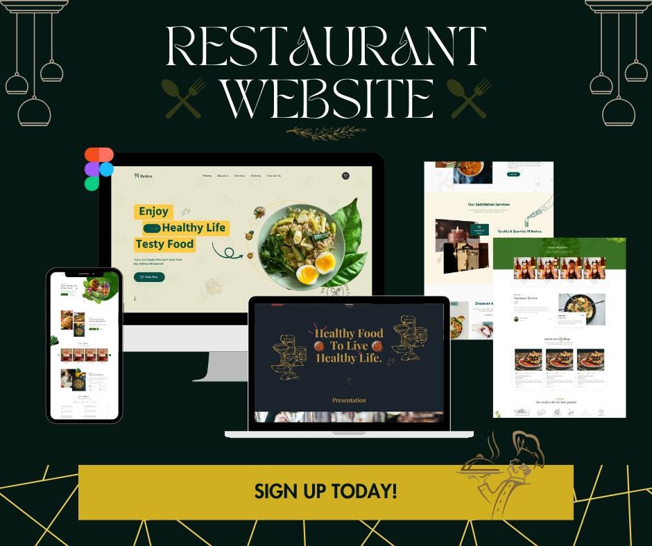 Restaurant Website Figma Template | Modern Dining UI Kit (digital ...