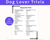 Dog Lover Trivia Printable Game | Dog Themed Party Activity | Fun Dog Quiz | Rescue Fundraiser Game | Instant Download PDF