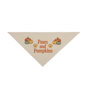 Paws and Pumpkin Dog Bandana, Fall-Themed Pet Bandana, Pumpkin Dog Scarf, Thanksgiving Dog Bandana, Halloween Dog Accessory