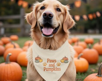 Paws and Pumpkins hundbandana, höstens Thanksgiving hundtillbehör