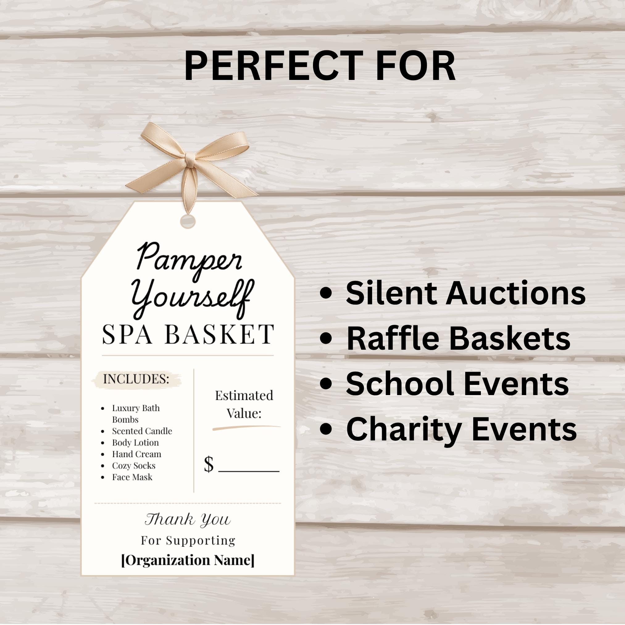 Free Printable Raffle Tags Raffle Basket Tags, Silent Auction Tags Template (editable Canva ...