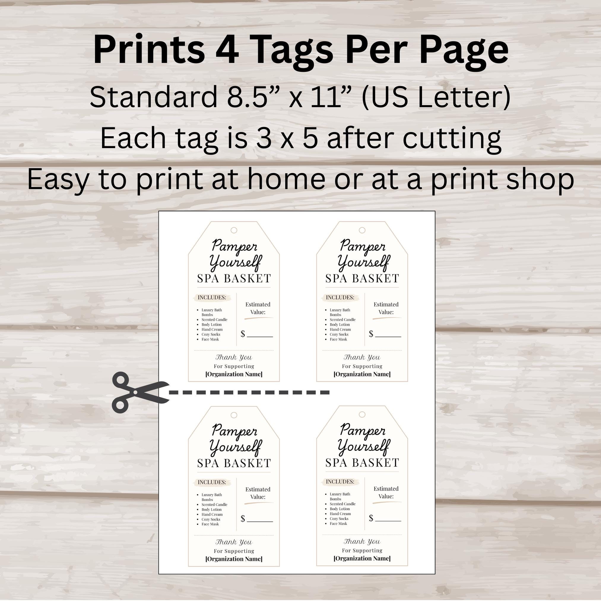 Free Printable Raffle Tags Raffle Basket Tags, Silent Auction Tags Template (editable Canva ...