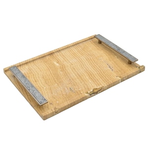 Dienblad - Natuursteen met metalen handgrepen - Serveerblad - Rechthoekig marmeren dienblad, serveerschaal Aurea