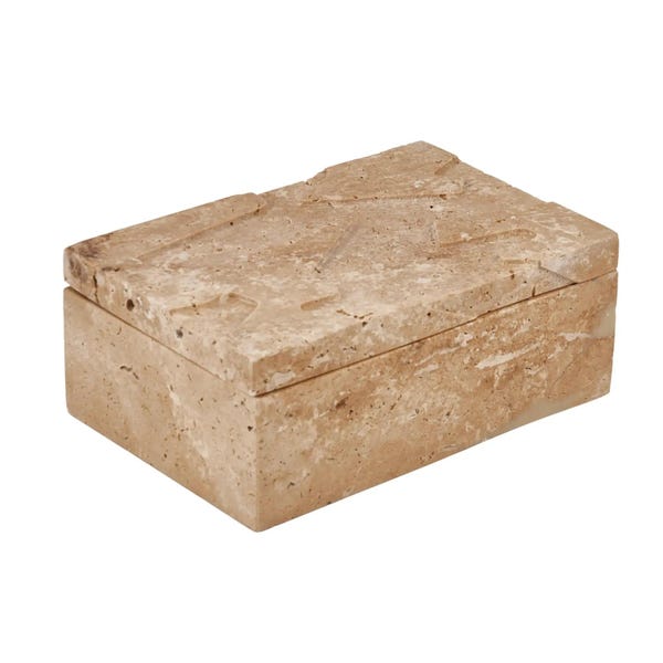 Aufbewahrungsbox - Schmuckdose aus Naturstein - Minimalistische Steinbox Boîte Travertin Épure