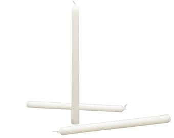 Vela cónica - Juego de velas de mesa Velas cónicas finas de cera fina – Blanco marfil, juego de 3 – Lumen Élancé