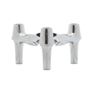 Bougeoir - Porte-bougie modulaire en métal coulé chromé – BMF Nagel Design Trinitas