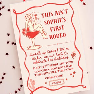 Cowgirl Birthday Invitation | Rodeo Themed Party Invite | Western Printable for Women | Personalised Digital Download | Birthday Party
