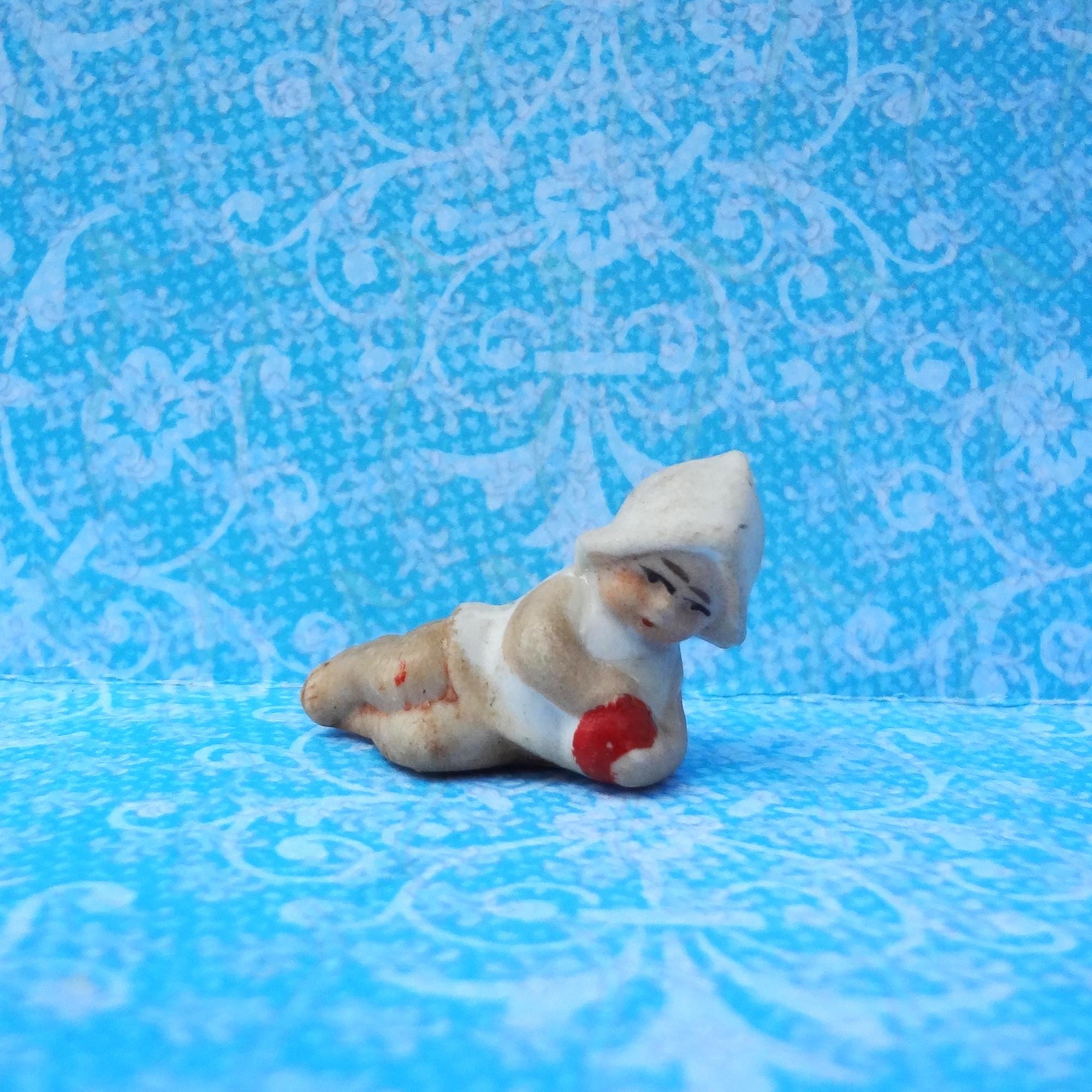 Antique Hertwig German Bisque Girl Figurine With Red Ball - Etsy