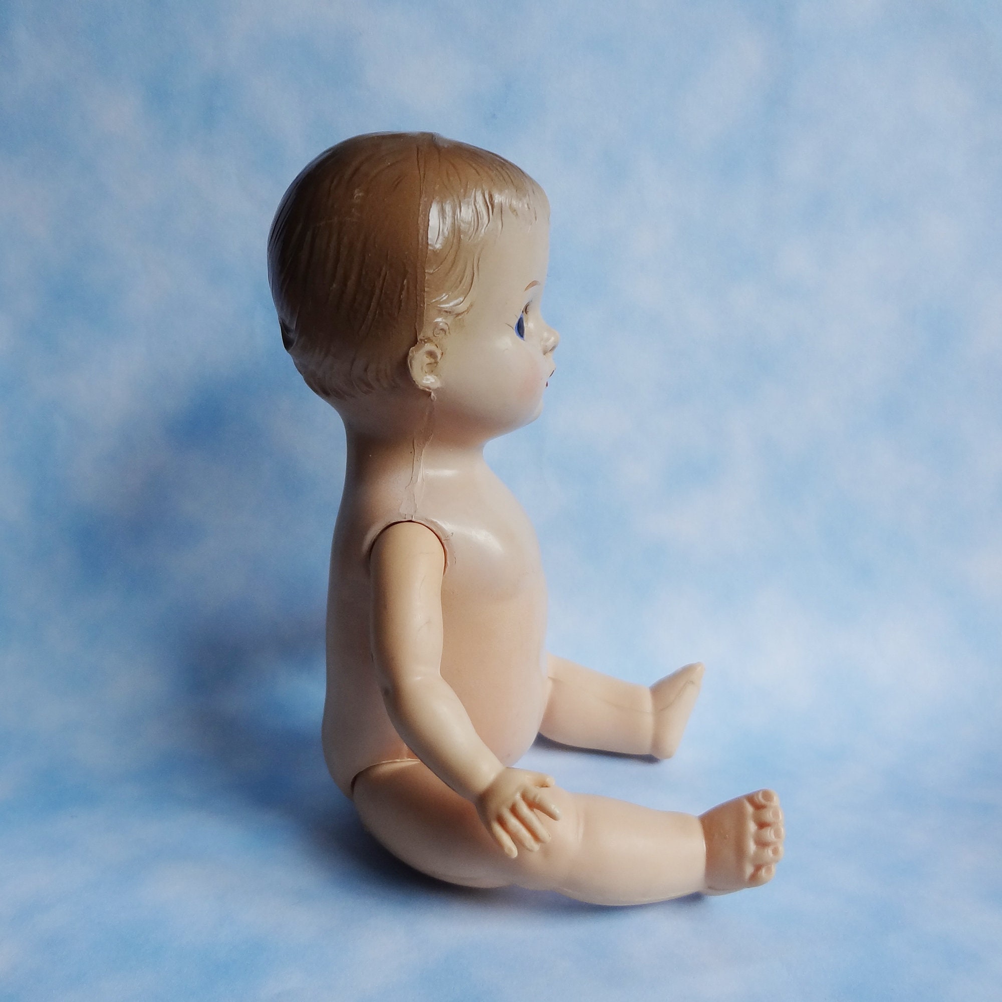* vintage doll ୨୧ * 陶器製 愛らしい 男の子の フィギュア Vintage Baby Jointed Boy * Hard Plastic * 8 Inches * No