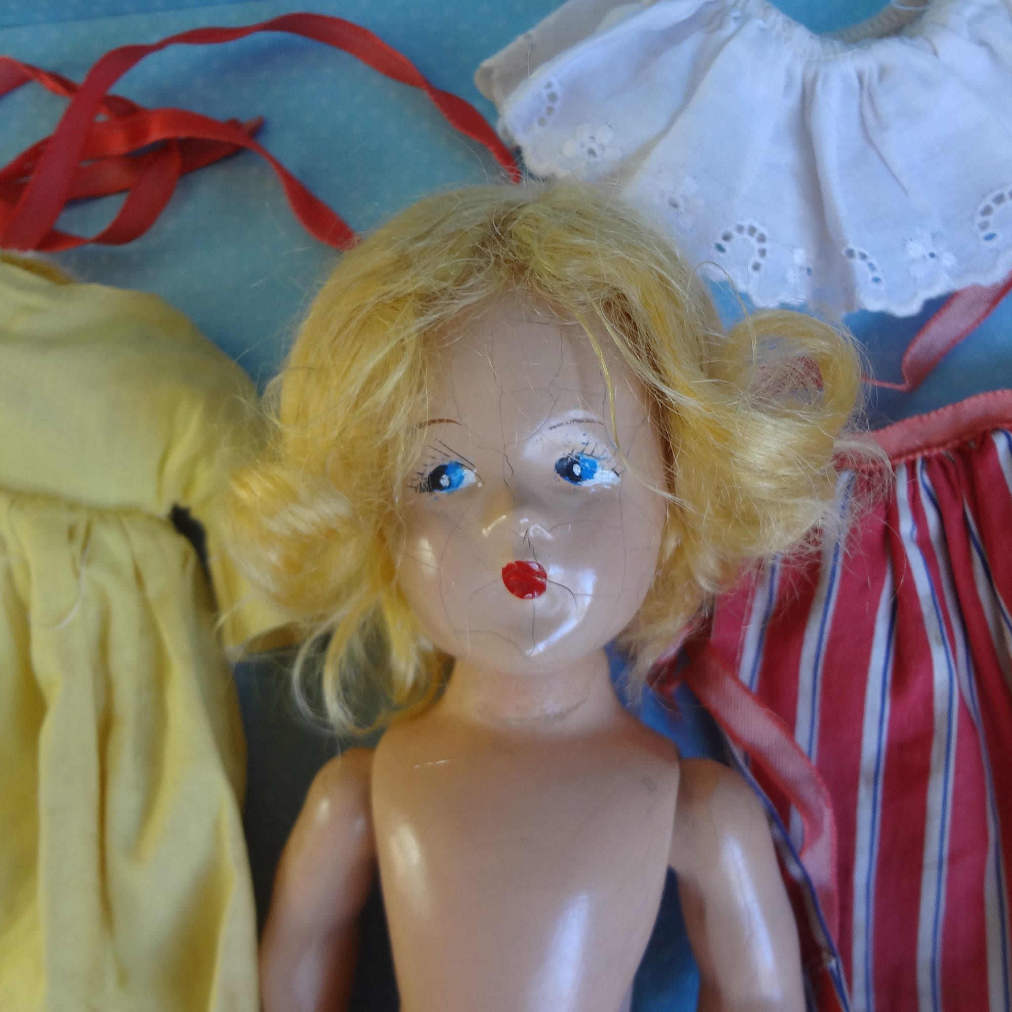 * antique doll ୨୧ ストローハットの ペグドールさん Antique Doll Bisque Head Doll Bahr & Proschild 619 Baby Doll