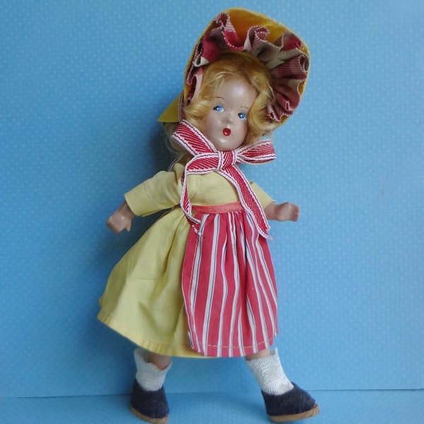 1930's Madame Alexander Wendy Ann 9" Side Glancing Eyes Loved & Restored Composition Doll with Some Original Clothing