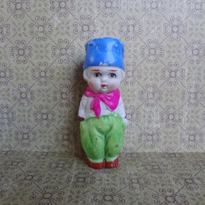 Japan Antique Bisque Miniature Dutch Boy Type Figurine * Wonderful Colors! * 1930&#39;s*