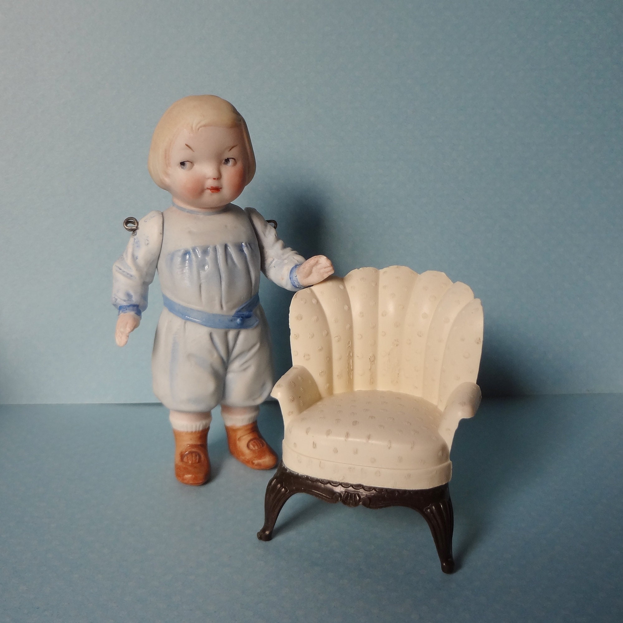 Vintage Jointed Bisque Doll with Molded Hair, Made in Germany, Numbere –