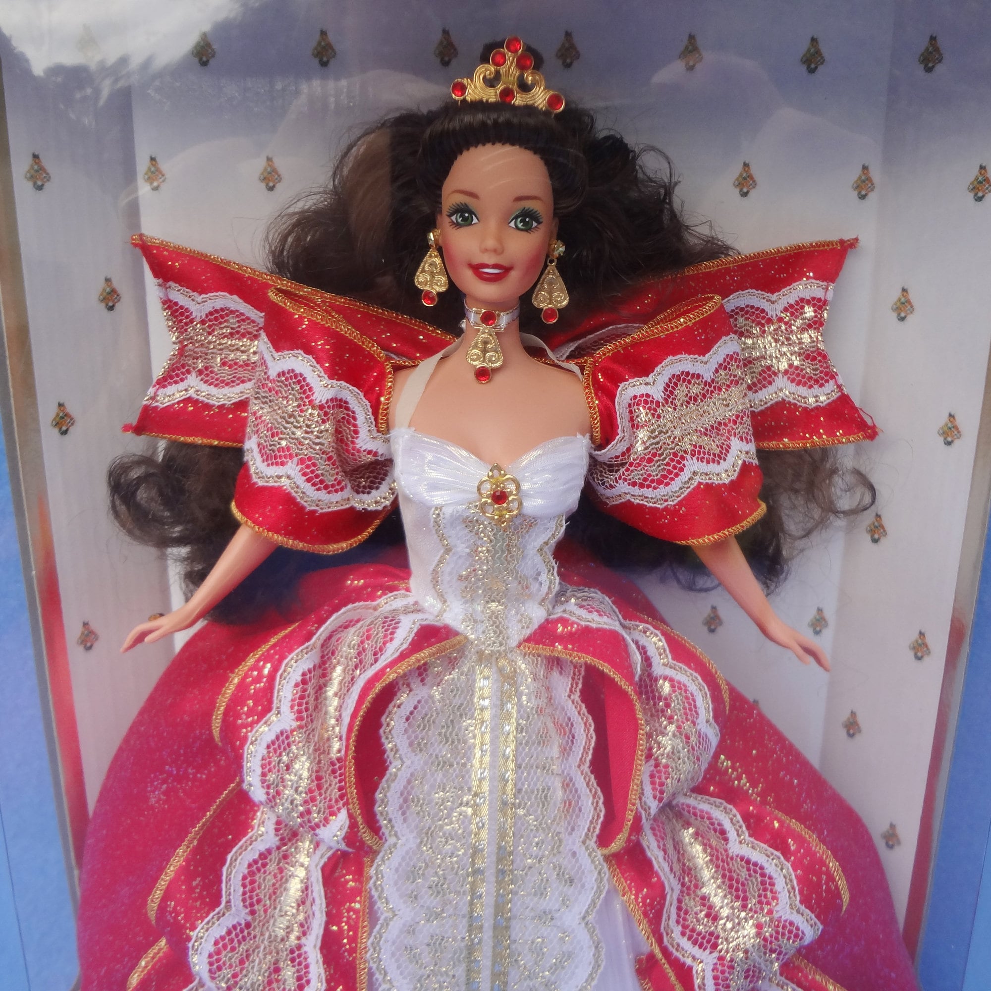 1997 Christmas Barbie Happy Holidays 17832 Special Edition Red Gold White 10th in Series Christmas Barbie NRFB Etsy Canada