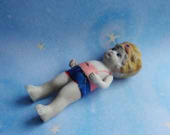 リボーンドール　アーテイスト作品　(⁠。⁠•̀⁠ᴗ⁠-⁠)⁠✧ Antique Japan Bisque Miniature 1920's Re-strung Arms Doll