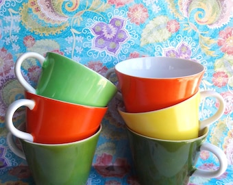 Vintage Colorful Teacups Made in Japan MCM * No Plates