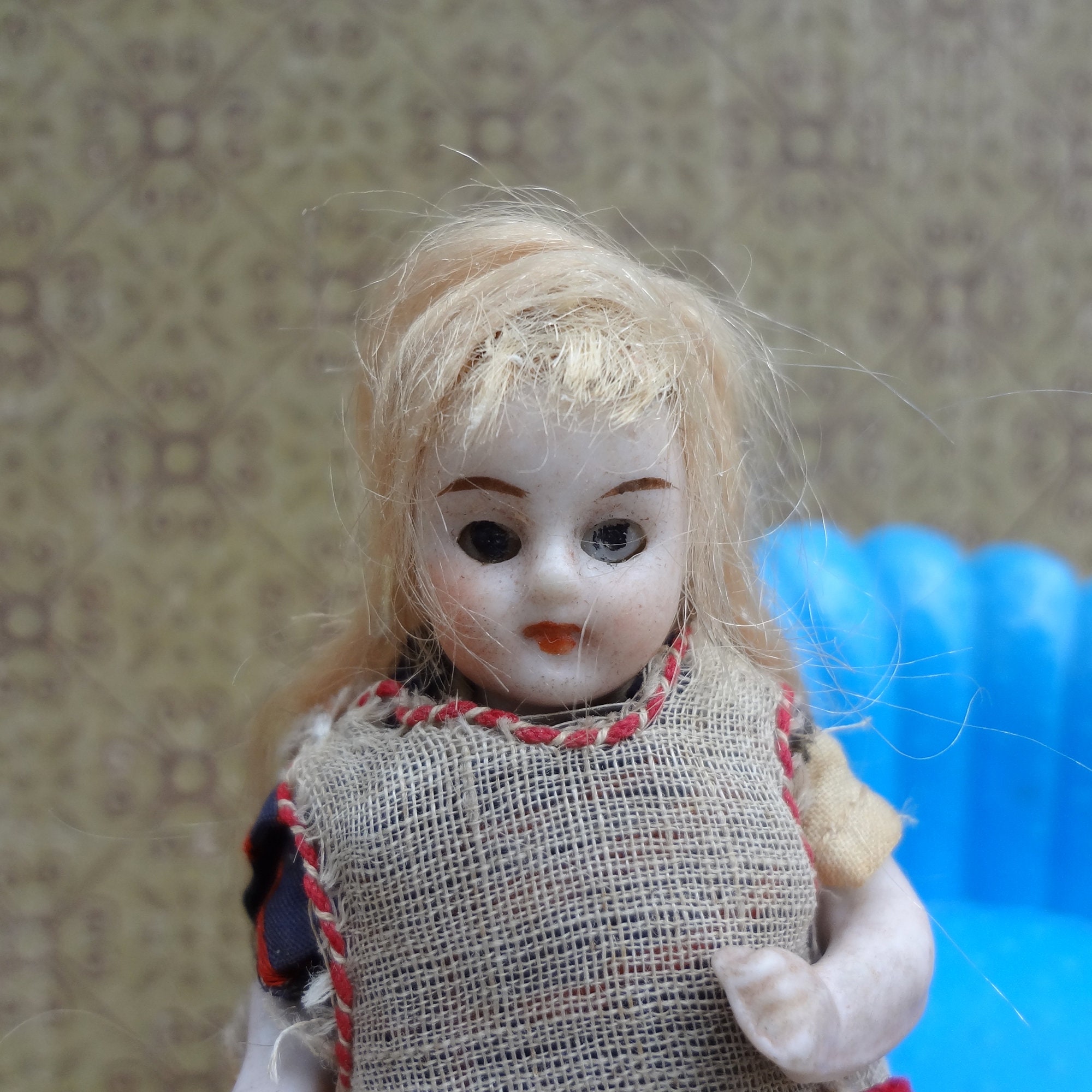 Antique French/german Mignonette All Bisque With Glass Eyes