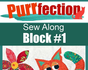 Purrfection, quilt pattern, cat, PDF pattern, digital pattern, quilt pattern, pattern, Applique, embroidery