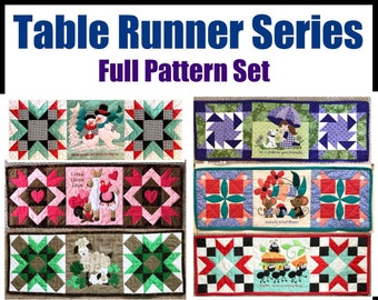 Ultimate Combo Pack, Table Runner Series, full pattern set, quilt block pattern, digital pattern, print at home pattern, Applique