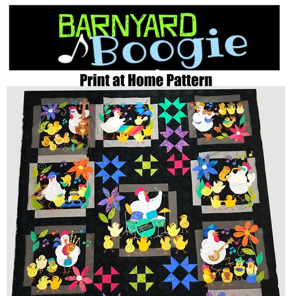 Barnyard Boogie Full Pattern, modèle de bloc de courtepointe, modèle PDF, modèle numérique, modèle de courtepointe, modèle, Reconstitué, Blocs