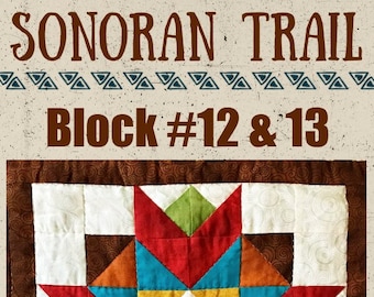 Sonoran Trail, sun, southwest, PDF pattern, digital pattern, quilt pattern, pattern