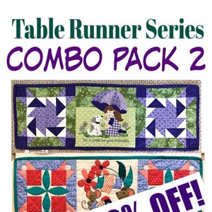 table runner pattern, combo pack, quilt pattern, pattern, digital pattern, wall quilt, sewing, quilting, embroidery