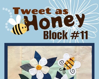 Tweet as Honey Quilt Pattern, Columbine Flower, bees, birds, flowers, quilt pattern, pdf pattern, quilt block pattern