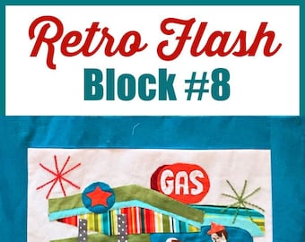 retro flash, quilt pattern, pattern, digital pattern, gas station, retro, 50s, vintage, print at home pattern