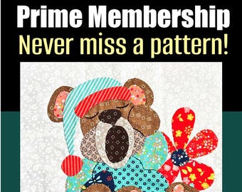 Członkostwo w programie Bedtime Critters Prime, Wspólne szycie, Blok miesiąca, Kołdra dla dziecka, Śpiące zwierzęta