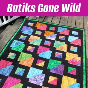 Quilt Pattern, quilt, batik, sewing, quilting, lap quilt, quilt design, rainbow, pdf pattern